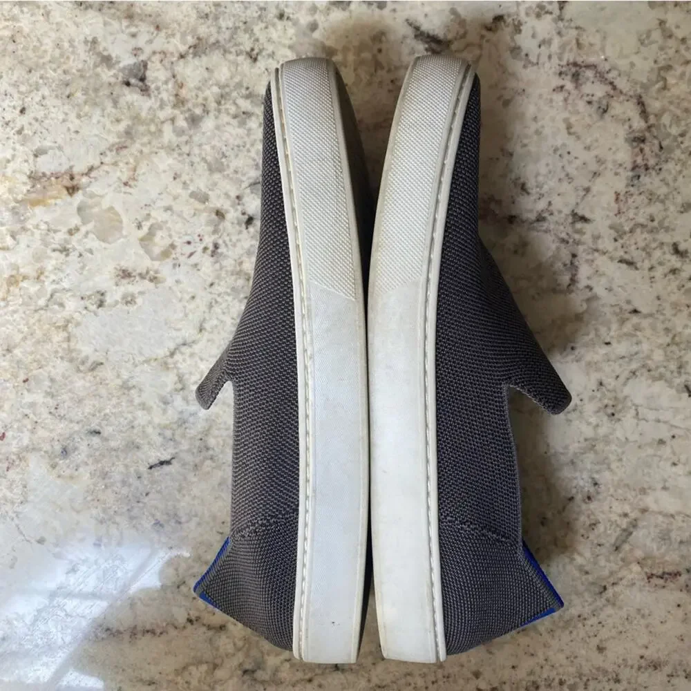 Rothys City Slip On Dark Gray Royal Blue sz 8
